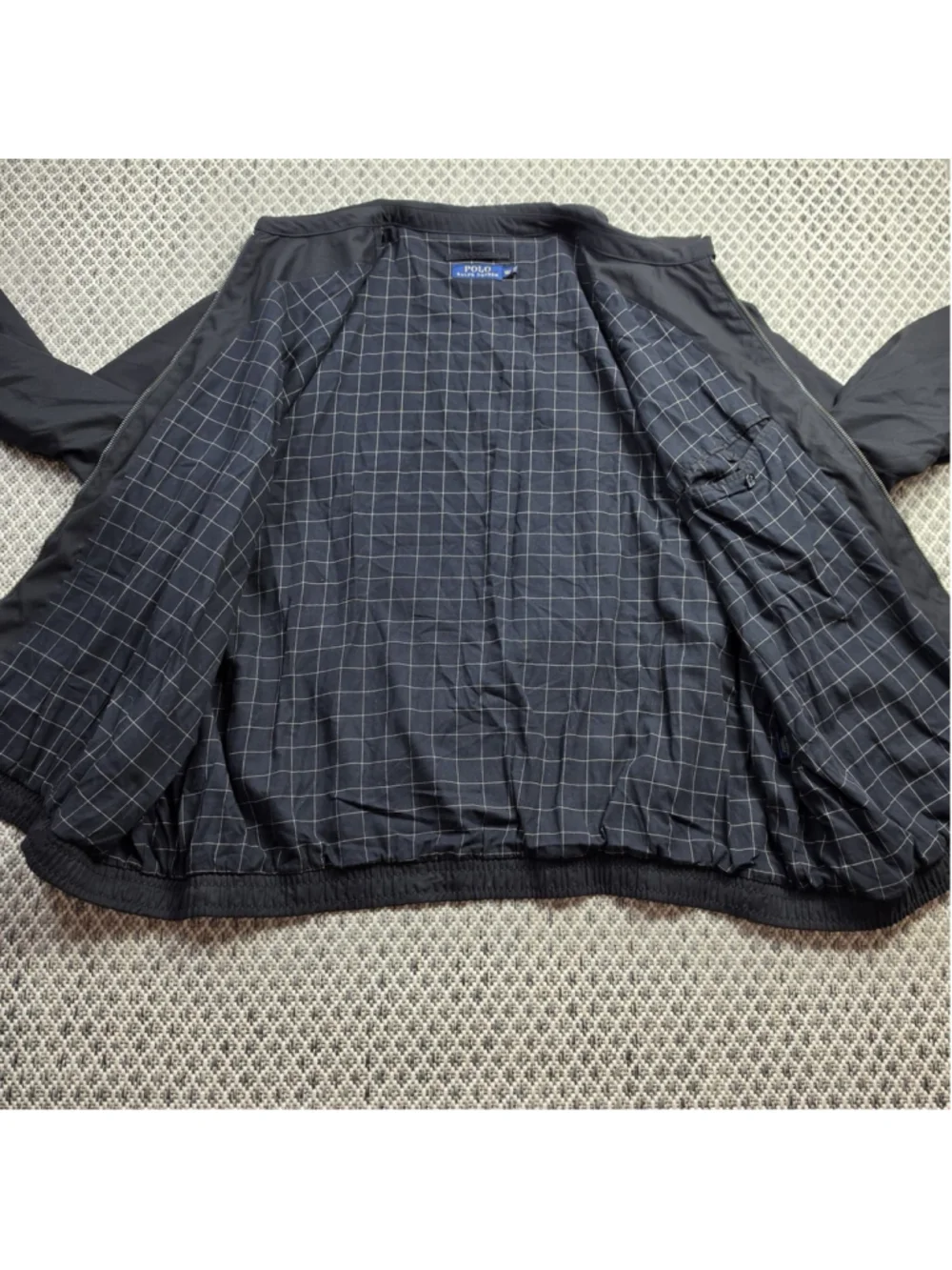 Polo Ralph Lauren Mens 3XLT Black Harrington Jacket Plaid Lined Pony Big Tall